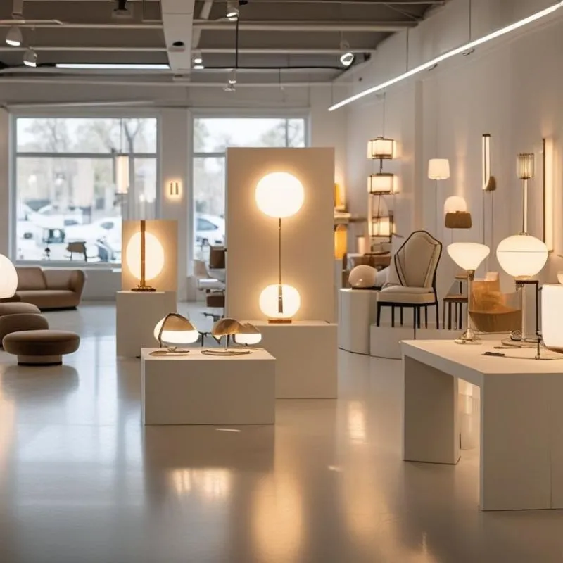 Modern pendant light in contemporary living room